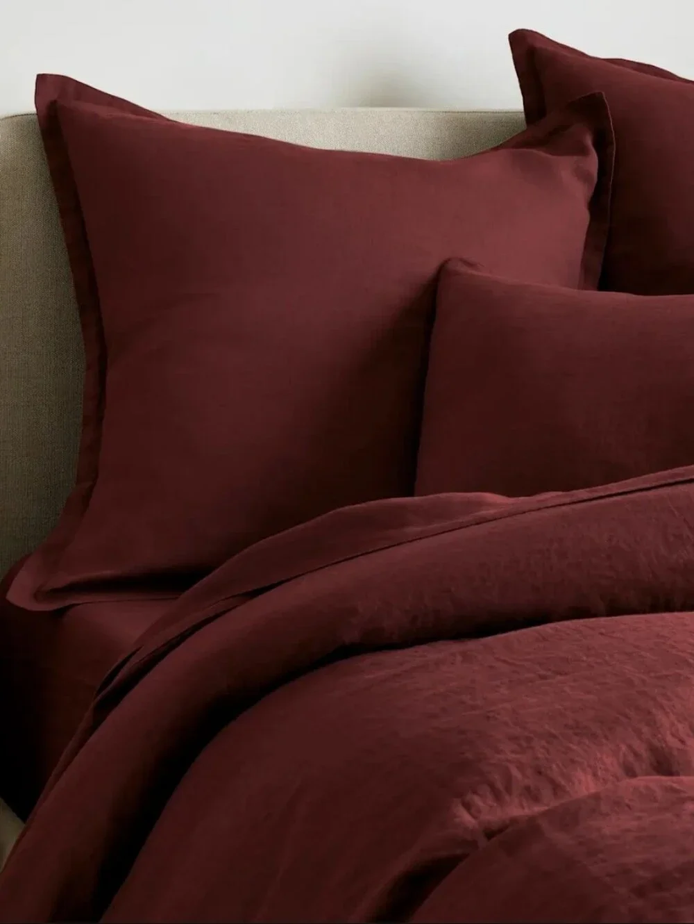 Quince European Linen Euro Sham - Burgundy